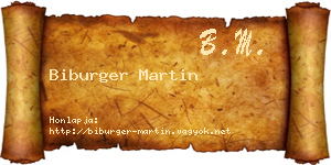 Biburger Martin névjegykártya